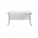 Jemini Single Rectangular Desk 1400x800x730mm WhiteSilver KF801151 KF801151