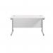 Jemini Single Rectangular Desk 1400x800x730mm WhiteSilver KF801151 KF801151