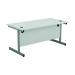 Jemini Single Rectangular Desk 1400x800x730mm White/Silver KF801151