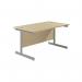 Jemini Single Rectangular Desk 1400x800x730mm Maple/Silver KF801167 KF801167