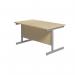 Jemini Single Rectangular Desk 1400x800x730mm Maple/Silver KF801167 KF801167