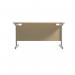 Jemini Single Rectangular Desk 1400x800x730mm Maple/Silver KF801167 KF801167