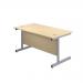 Jemini Single Rectangular Desk 1400x800x730mm Maple/Silver KF801167 KF801167