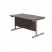 Jemini Single Rectangular Desk 1400x800x730mm Dark WalnutSilver KF801173 KF801173