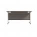 Jemini Single Rectangular Desk 1400x800x730mm Grey OakWhite KF801195 KF801195