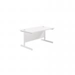 Jemini Single Rectangular Desk 1400x800x730mm White/White KF801216 KF801216