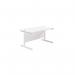 Jemini Single Rectangular Desk 1400x800x730mm White/White KF801216 KF801216