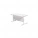 Jemini Single Rectangular Desk 1400x800x730mm White/White KF801216 KF801216