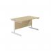 Jemini Single Rectangular Desk 1400x800x730mm Maple/White KF801222 KF801222