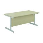 Jemini Single Rectangular Desk 1400x800x730mm Maple/White KF801222 KF801222