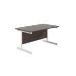 Jemini Single Rectangular Desk 1400x800x730mm Dark Walnut/White KF801235 KF801235