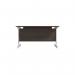 Jemini Single Rectangular Desk 1400x800x730mm Dark WalnutWhite KF801235 KF801235