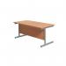 Jemini Single Rectangular Desk 1600x800x730mm Beech/Silver KF801241 KF801241