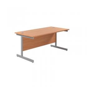 VOW Jemini Single Rectangular Desk 1600x800x730mm BeechSilver KF801241 KF801241