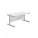 Jemini Single Rectangular Desk 1600x800x730mm White/Silver KF801279 KF801279