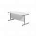 Jemini Single Rectangular Desk 1600x800x730mm White/Silver KF801279 KF801279