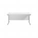 Jemini Single Rectangular Desk 1600x800x730mm White/Silver KF801279 KF801279