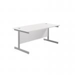 Jemini Single Rectangular Desk 1600x800x730mm WhiteSilver KF801279 KF801279