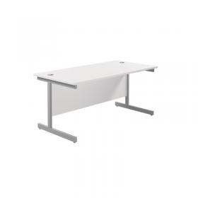 Jemini Single Rectangular Desk 1600x800x730mm WhiteSilver KF801279 KF801279