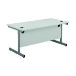 Jemini Single Rectangular Desk 1600x800x730mm White/Silver KF801279 KF801279