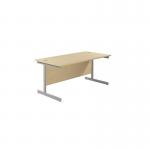 Jemini Single Rectangular Desk 1600x800x730mm Maple/Silver KF801285 KF801285