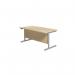 Jemini Single Rectangular Desk 1600x800x730mm Maple/Silver KF801285 KF801285