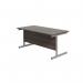 Jemini Single Rectangular Desk 1600x800x730mm Dark Walnut/Silver KF801291 KF801291