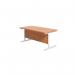 Jemini Single Rectangular Desk 1600x800x730mm Beech/White KF801306 KF801306