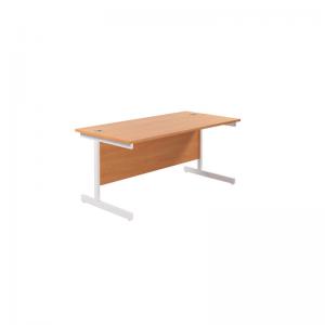 VOW Jemini Single Rectangular Desk 1600x800x730mm BeechWhite KF801306