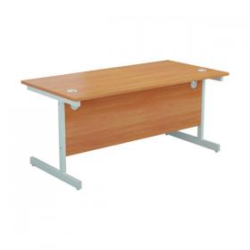 Jemini Single Rectangular Desk 1600x800x730mm Beech/White KF801306 KF801306