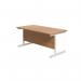 Jemini Single Rectangular Desk 1600x800x730mm Nova Oak/White KF801328 KF801328