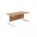 Jemini Single Rectangular Desk 1600x800x730mm Nova OakWhite KF801328 KF801328