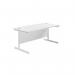 Jemini Single Rectangular Desk 1600x800x730mm White/White KF801331 KF801331