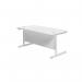 Jemini Single Rectangular Desk 1600x800x730mm White/White KF801331 KF801331