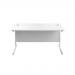 Jemini Single Rectangular Desk 1600x800x730mm White/White KF801331 KF801331