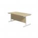 Jemini Single Rectangular Desk 1600x800x730mm Maple/White KF801347 KF801347