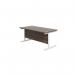 Jemini Single Rectangular Desk 1600x800x730mm Dark Walnut/White KF801353 KF801353