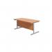 Jemini Single Rectangular Desk 1800x800x730mm Beech/Silver KF801369 KF801369