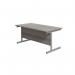 Jemini Single Rectangular Desk 1800x800x730mm Grey Oak/Silver KF801375 KF801375