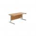 Jemini Single Rectangular Desk 1800x800x730mm Nova Oak/Silver KF801381 KF801381