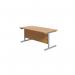 Jemini Single Rectangular Desk 1800x800x730mm Nova Oak/Silver KF801381 KF801381