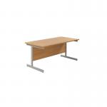 Jemini Single Rectangular Desk 1800x800x730mm Nova OakSilver KF801381 KF801381