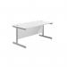 Jemini Single Rectangular Desk 1800x800x730mm WhiteSilver KF801397 KF801397