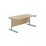 Jemini Single Rectangular Desk 1800x800x730mm Maple/Silver KF801402 KF801402