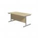 Jemini Single Rectangular Desk 1800x800x730mm Maple/Silver KF801402 KF801402