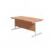 Jemini Single Rectangular Desk 1800x800x730mm Beech/White KF801424 KF801424