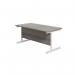 Jemini Single Rectangular Desk 1800x800x730mm Grey OakWhite KF801437 KF801437