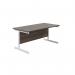 Jemini Single Rectangular Desk 1800x800x730mm Dark Walnut/White KF801471 KF801471