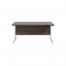 Jemini Single Rectangular Desk 1800x800x730mm Dark Walnut/White KF801471 KF801471