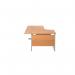 Jemini Radial Left Hand Cantilever Desk 1600x1200x730mm Beech/Silver KF801721 KF801721